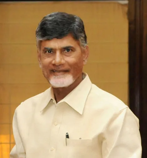 N. Chandrababu Naidu greeting the public
